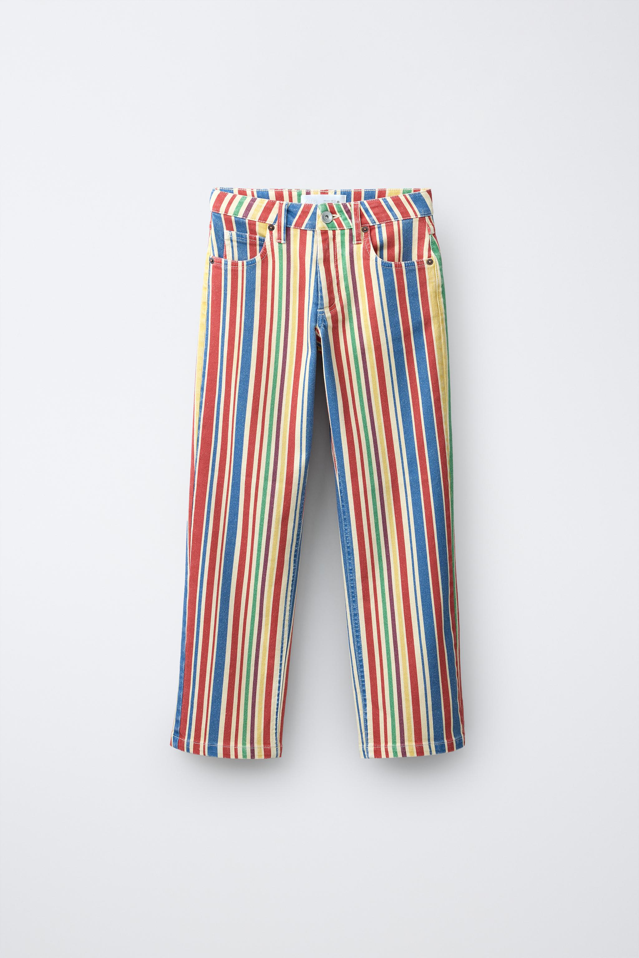 STRIPED STRAIGHT LEG JEANS